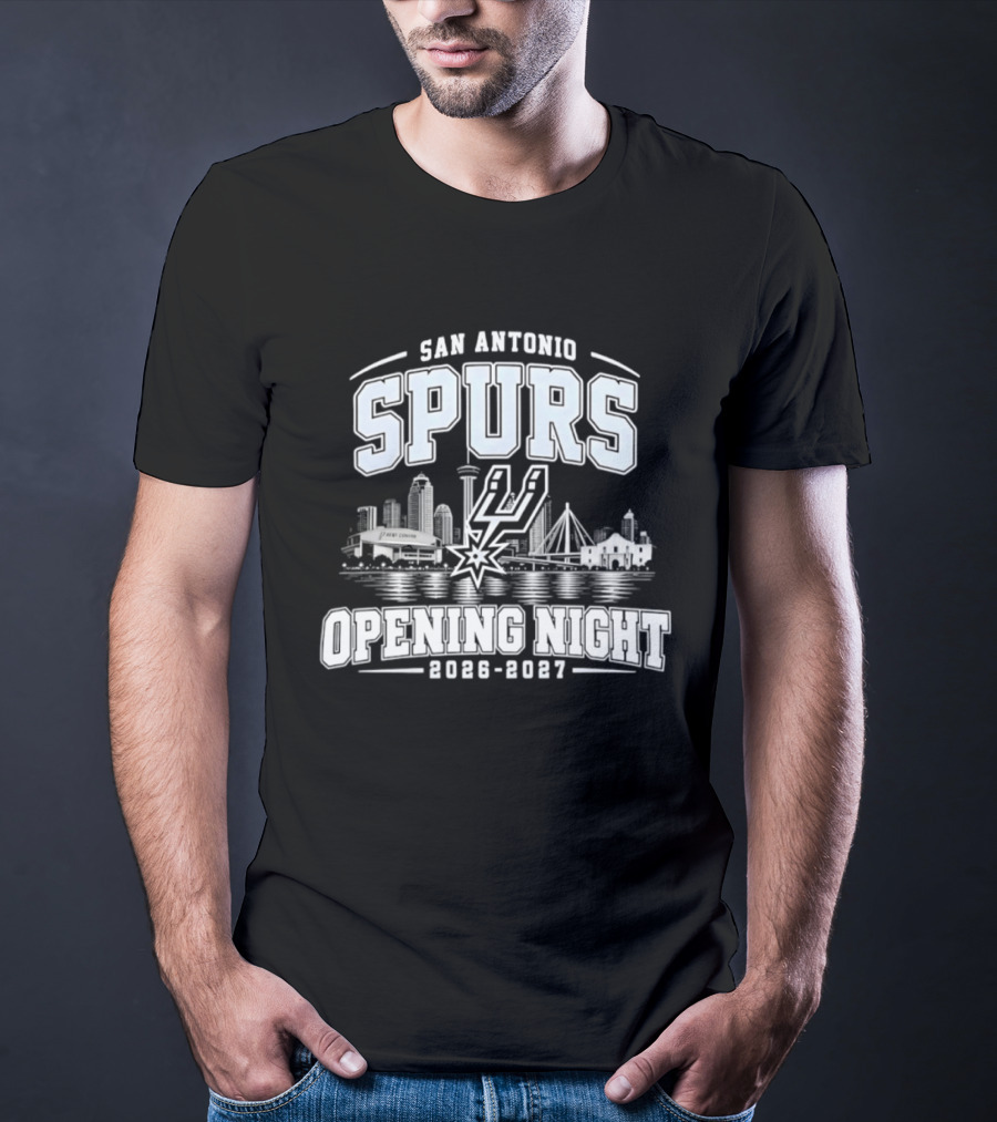 San Antonio Spurs NBA 2026 2027 Opening Night City Skyline T-Shirt