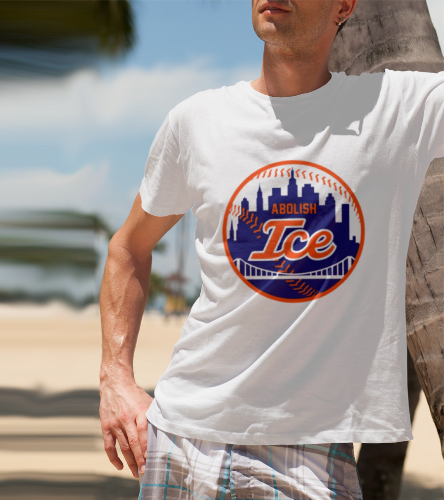 Abolish ICE New York Mets Baseball Fan City Skyline T-Shirt