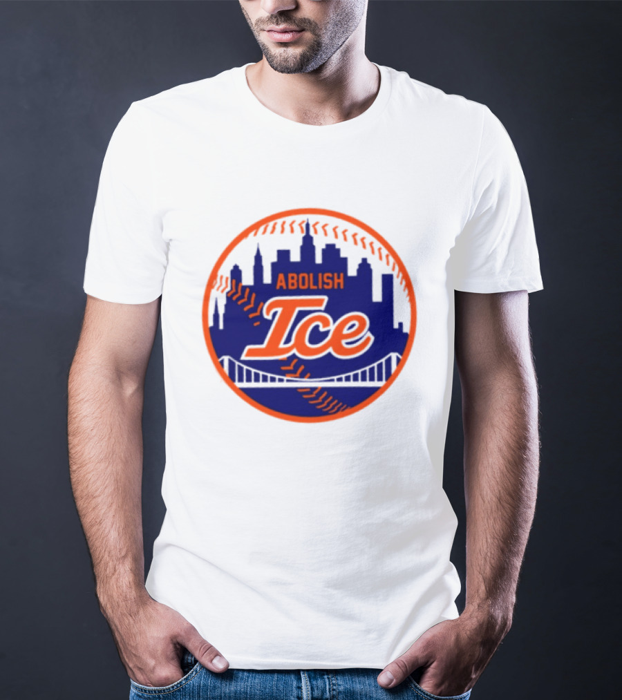 Abolish ICE New York Mets Baseball Fan City Skyline T-Shirt