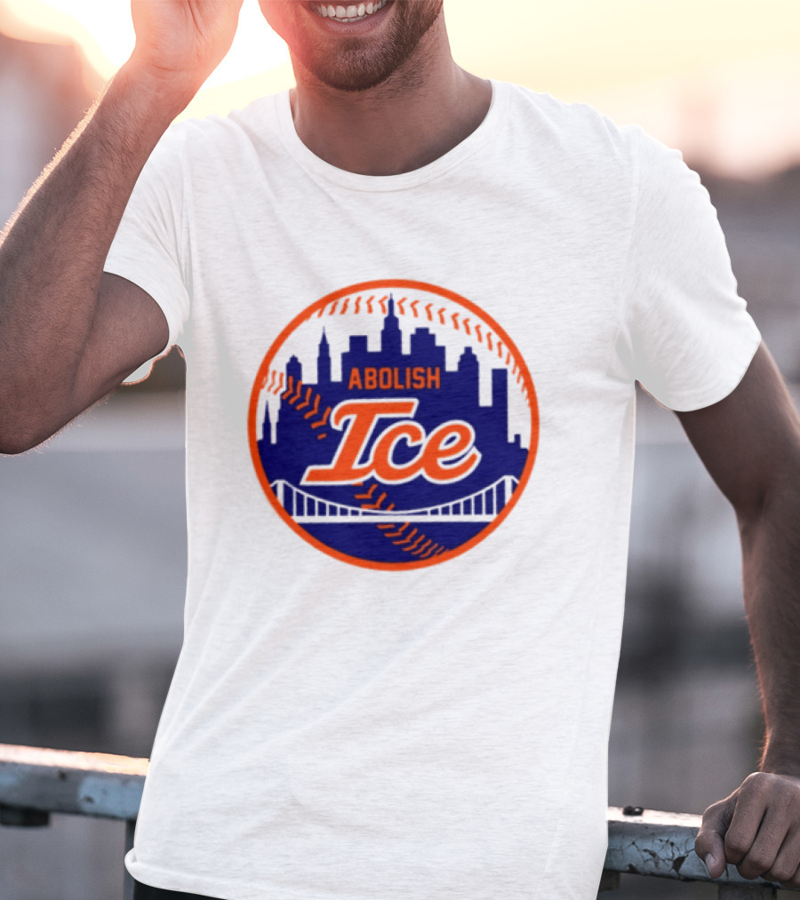 Abolish ICE New York Mets Baseball Fan City Skyline T-Shirt