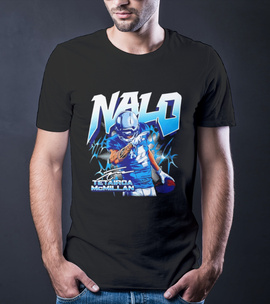 Tetairoa McMillan Nalo Carolina Panthers Football Lightning Player Number 4 T-Shirt
