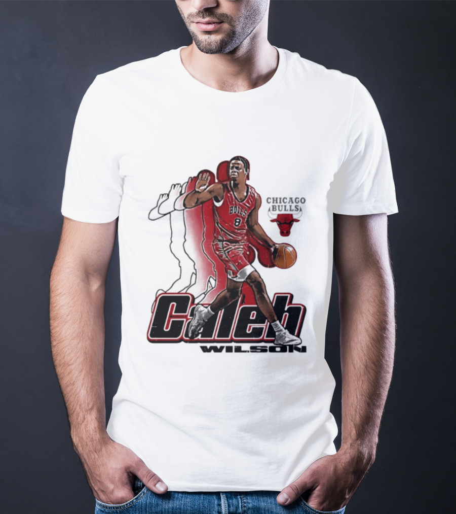 Caleb Wilson 8 Chicago Bulls Basketball Pose T-Shirt