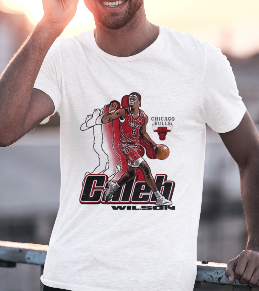 Caleb Wilson 8 Chicago Bulls Basketball Pose T-Shirt