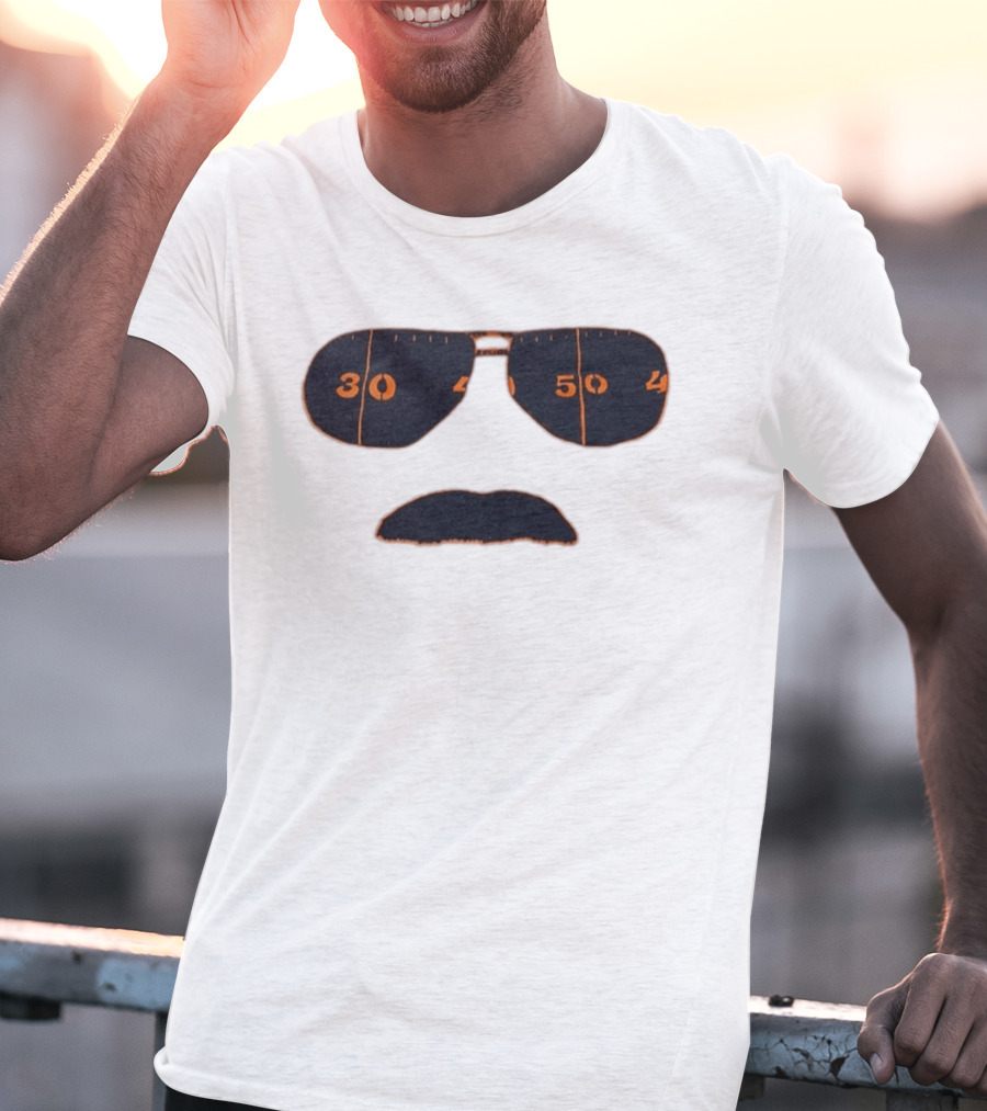 Chicago Bears Mike Ditka Sunglasses Mustache 30 40 50 T-Shirt
