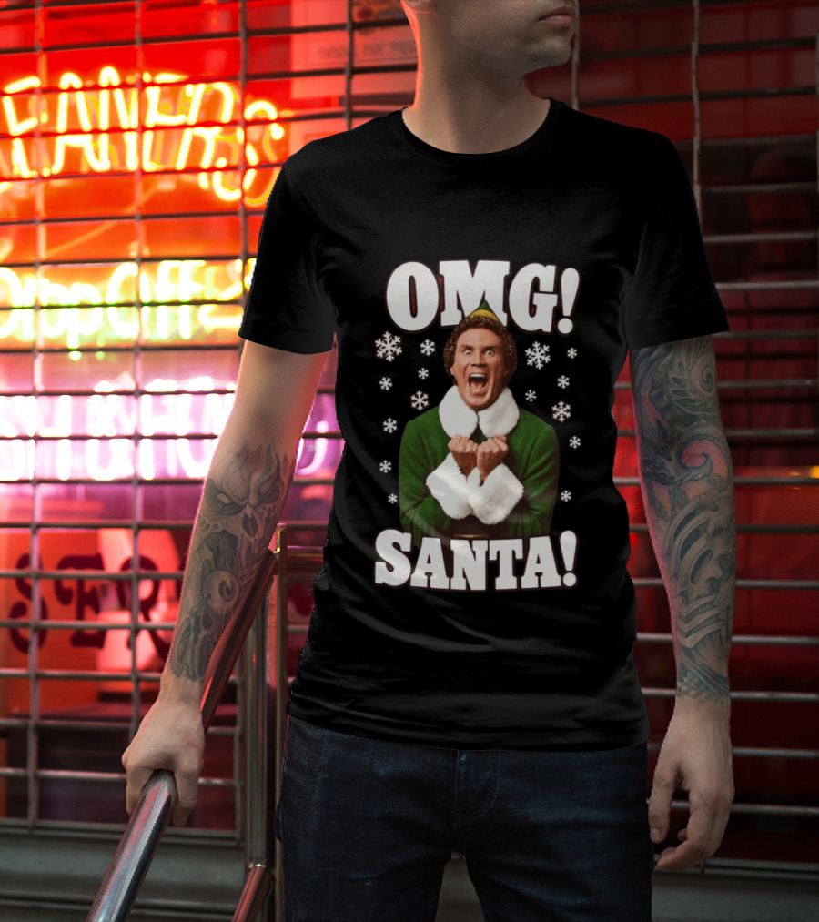 OMG Santa Will Ferrell Christmas Elf Snowflakes T-Shirt