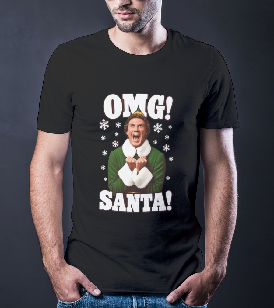 OMG Santa Will Ferrell Christmas Elf Snowflakes T-Shirt