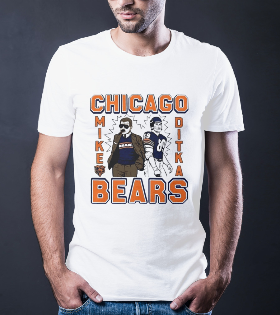 Mike Ditka Chicago Bears Vintage Homage Ash Grey T-Shirt