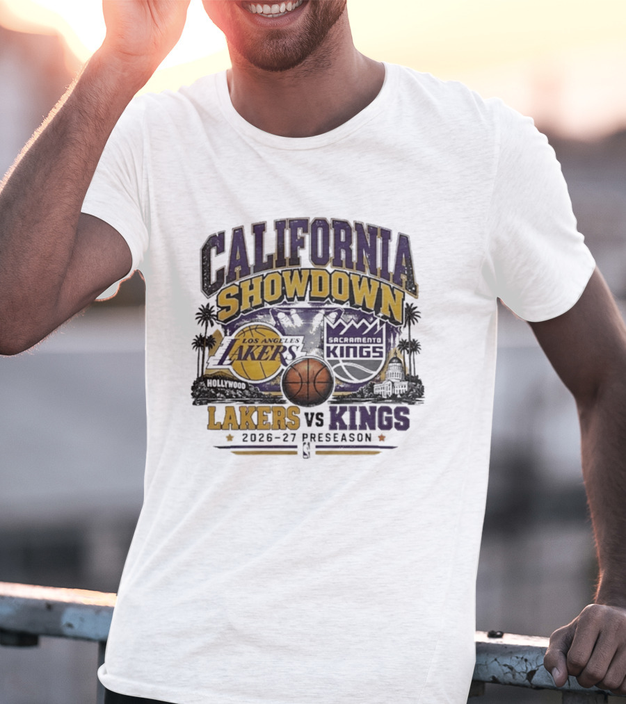 California Showdown Los Angeles Lakers Vs Sacramento Kings 2026 27 Preseason T-Shirt