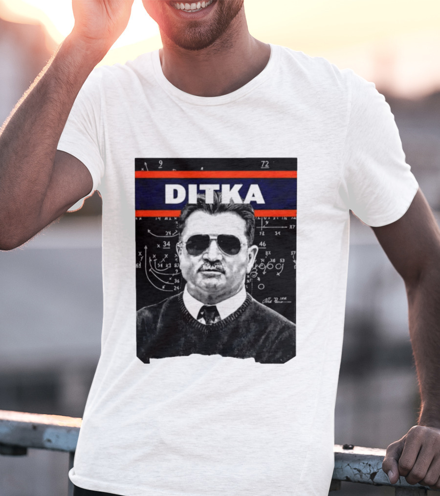 DITKA Da Coach Chicago Bears Legend Mike Ditka Playbook T-Shirt