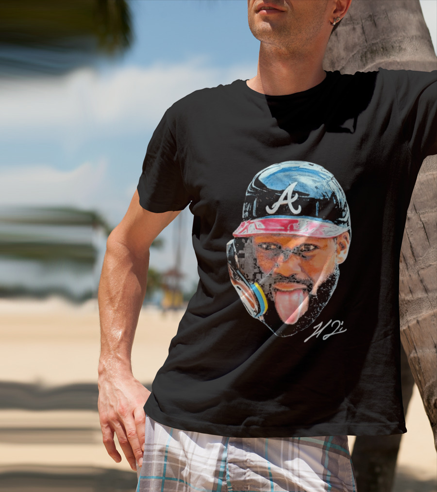 Michael Harris II Atlanta Braves Big Head Icon Signature T-Shirt