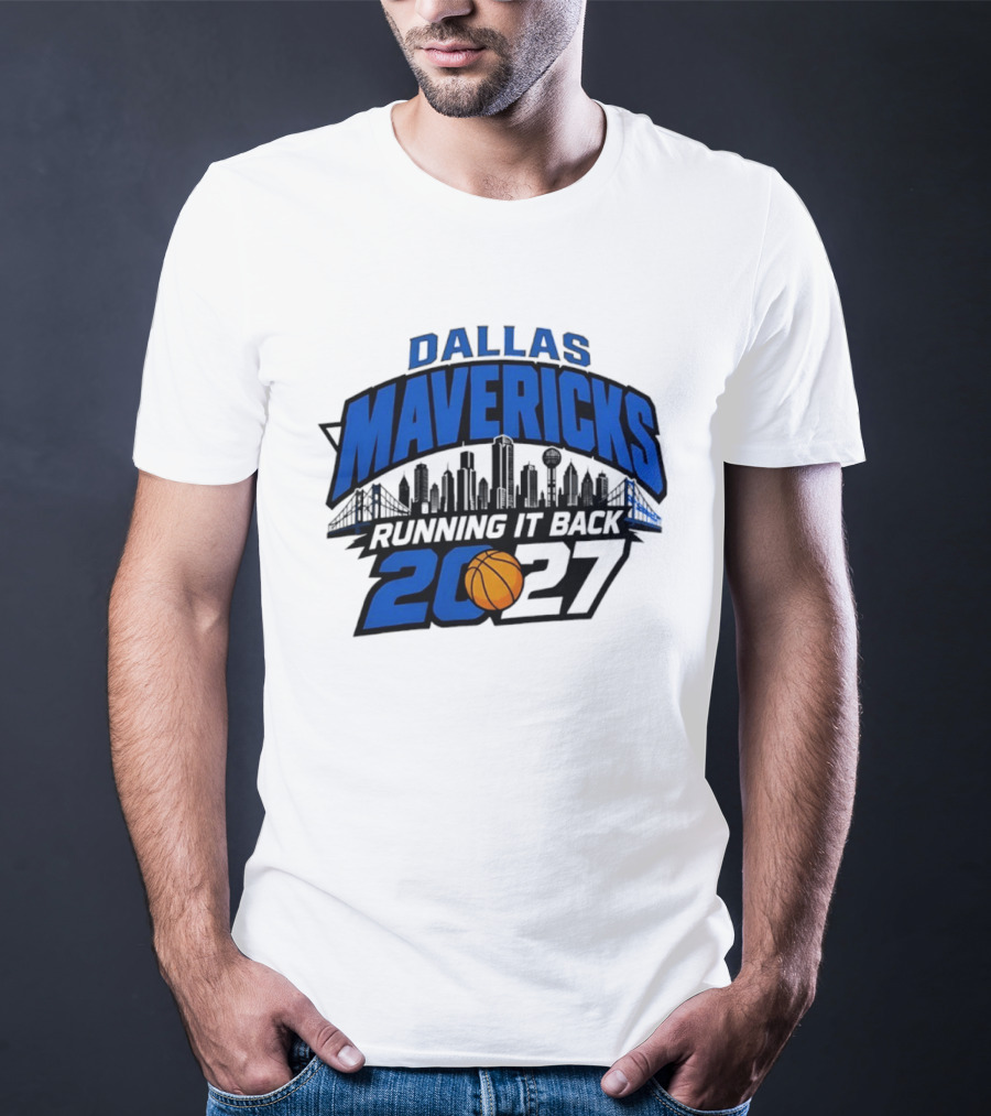 Dallas Mavericks Running It Back 2027 Skyline NBA Basketball T-Shirt