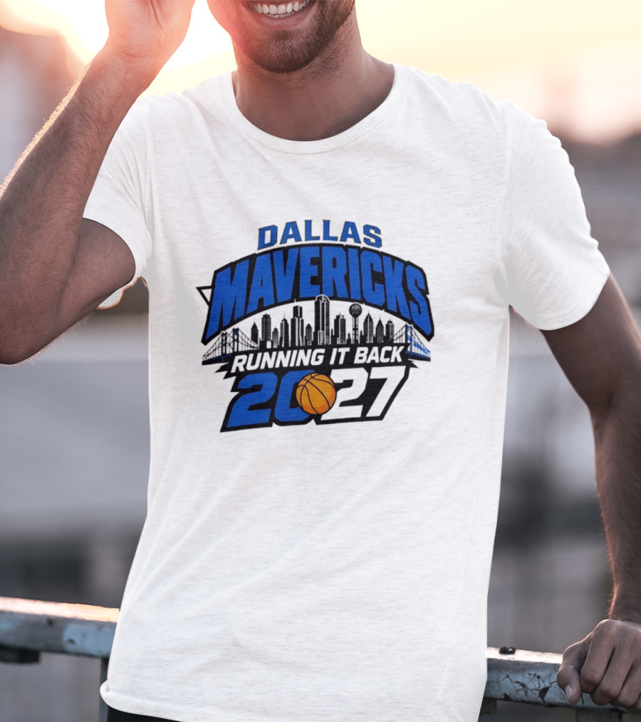 Dallas Mavericks Running It Back 2027 Skyline NBA Basketball T-Shirt