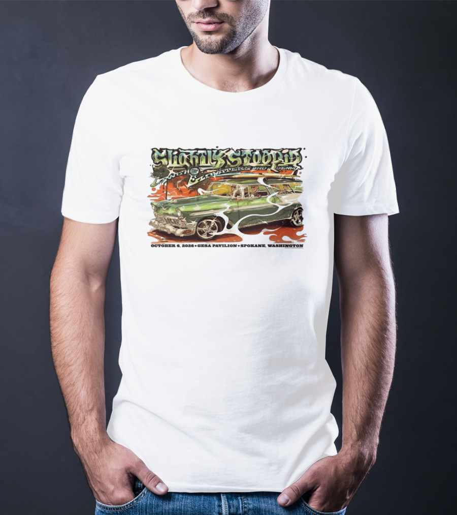 Slightly Stoopid Live With The Elevators And Denim October 6 2026 Gesa Pavilion Spokane WA T-Shirt