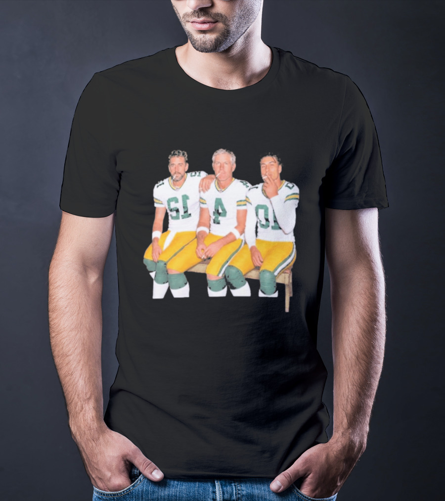 Bart Starr Brett Favre Aaron Rodgers Green Bay Packers Legends Football Signatures T-Shirt