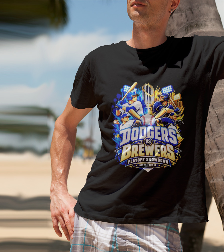 Dodgers Vs Brewers Playoff Showdown Oct 11 19 2026 T-Shirt