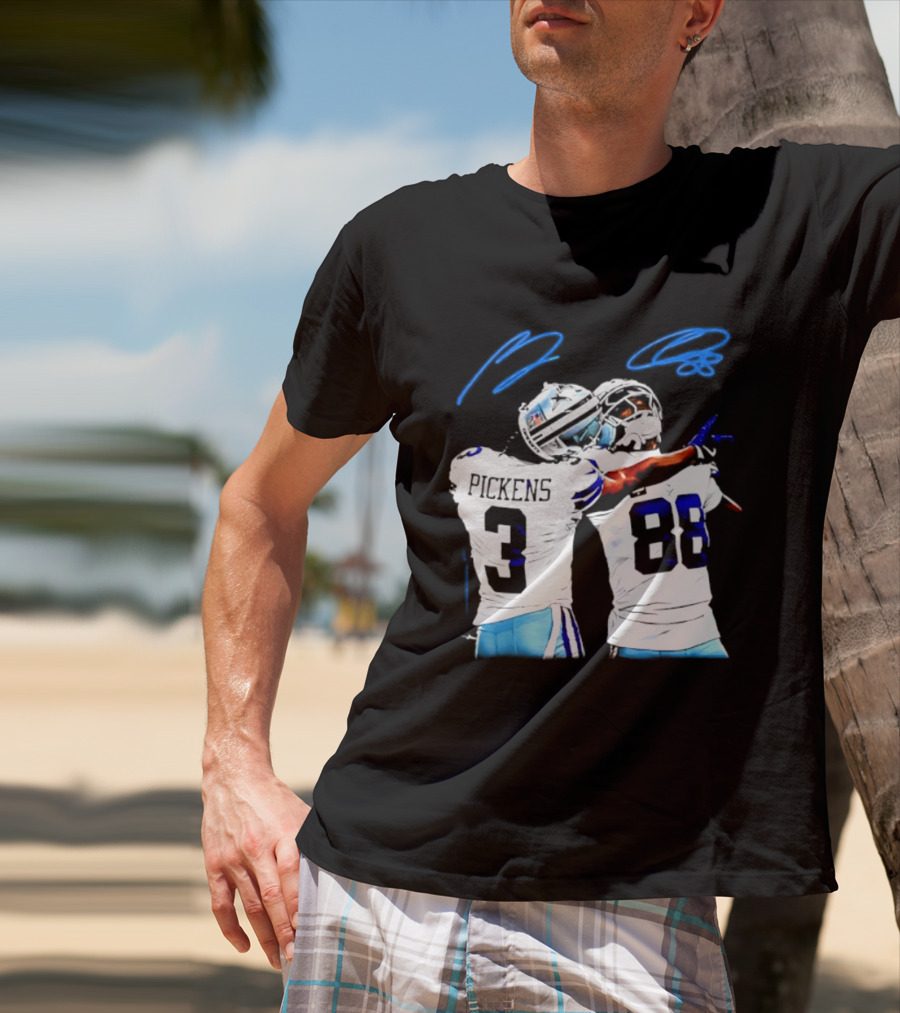 George Pickens CeeDee Lamb Dallas Cowboys Signatures T-Shirt