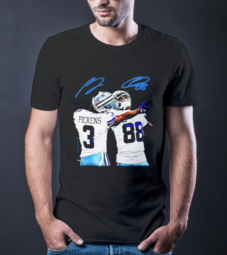 George Pickens CeeDee Lamb Dallas Cowboys Signatures T-Shirt