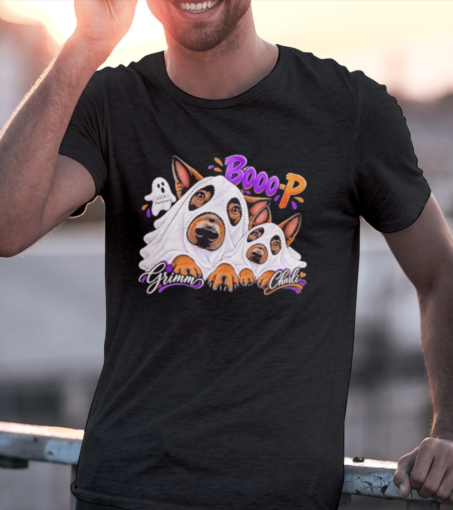 Grimm Charli Booo P SDCA 1 Awareness Comic Style Pooch Pals T-Shirt