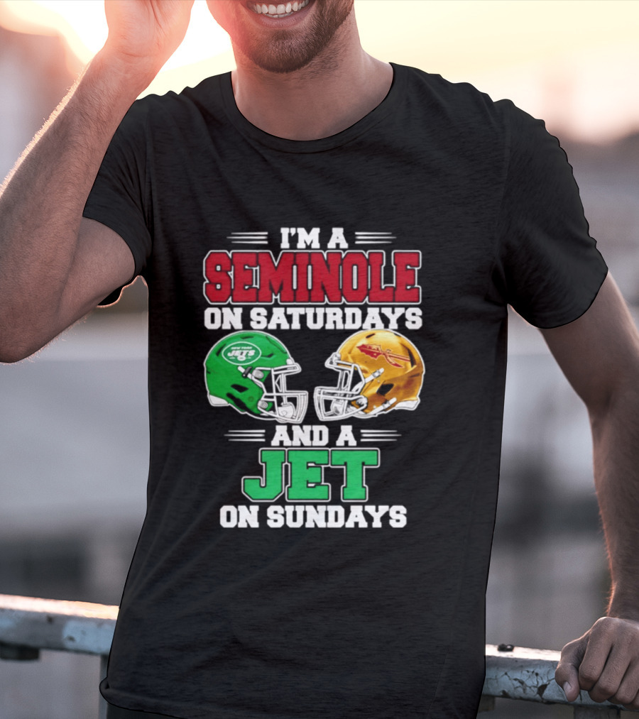 I'm A Seminole On Saturdays And A Jet On Sundays Football Helmets T-Shirt