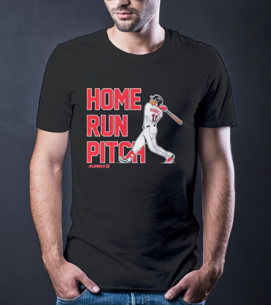 Ramirez 11 Home Run Pitch Swing Baseball T-Shirt