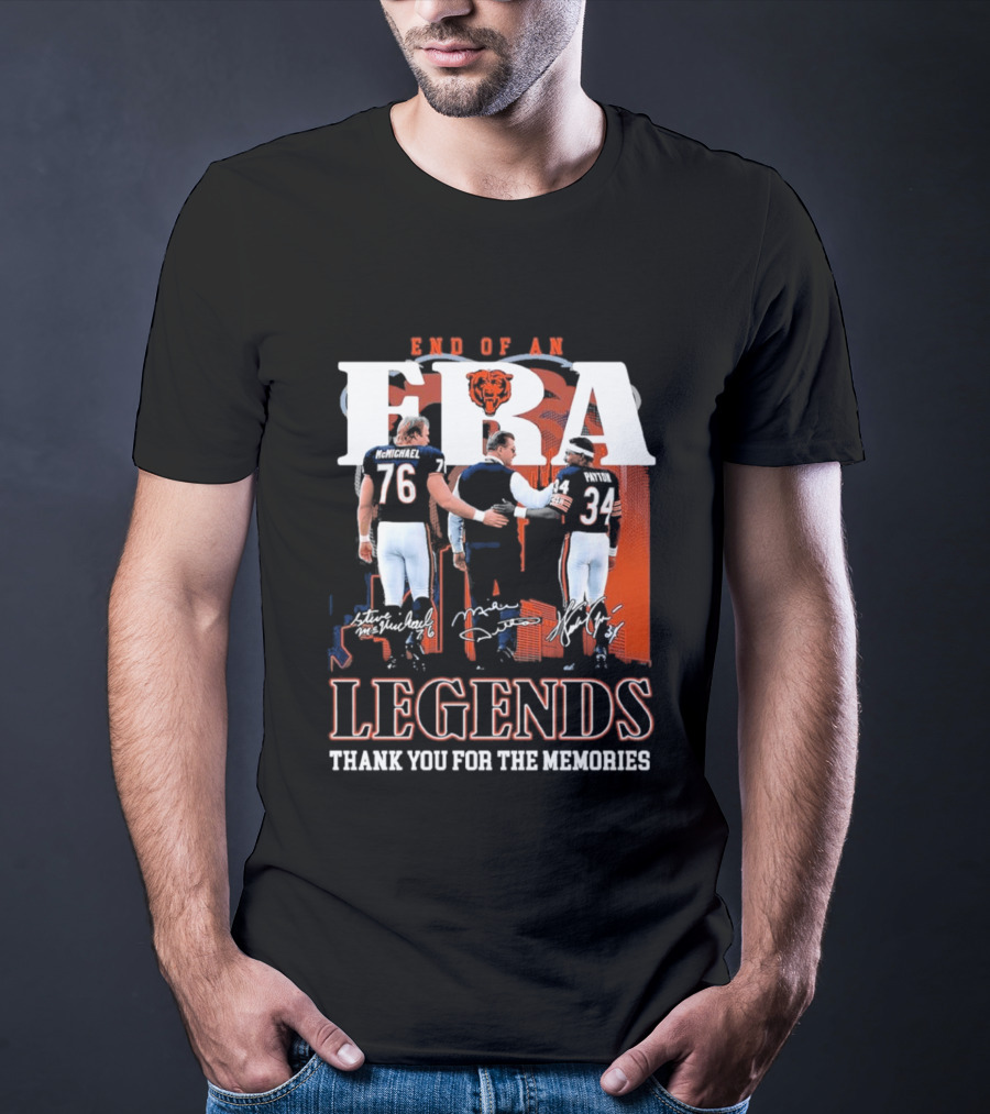 End Of An Era Legends Thank You For The Memories Bears Football 76 34 T-Shirt