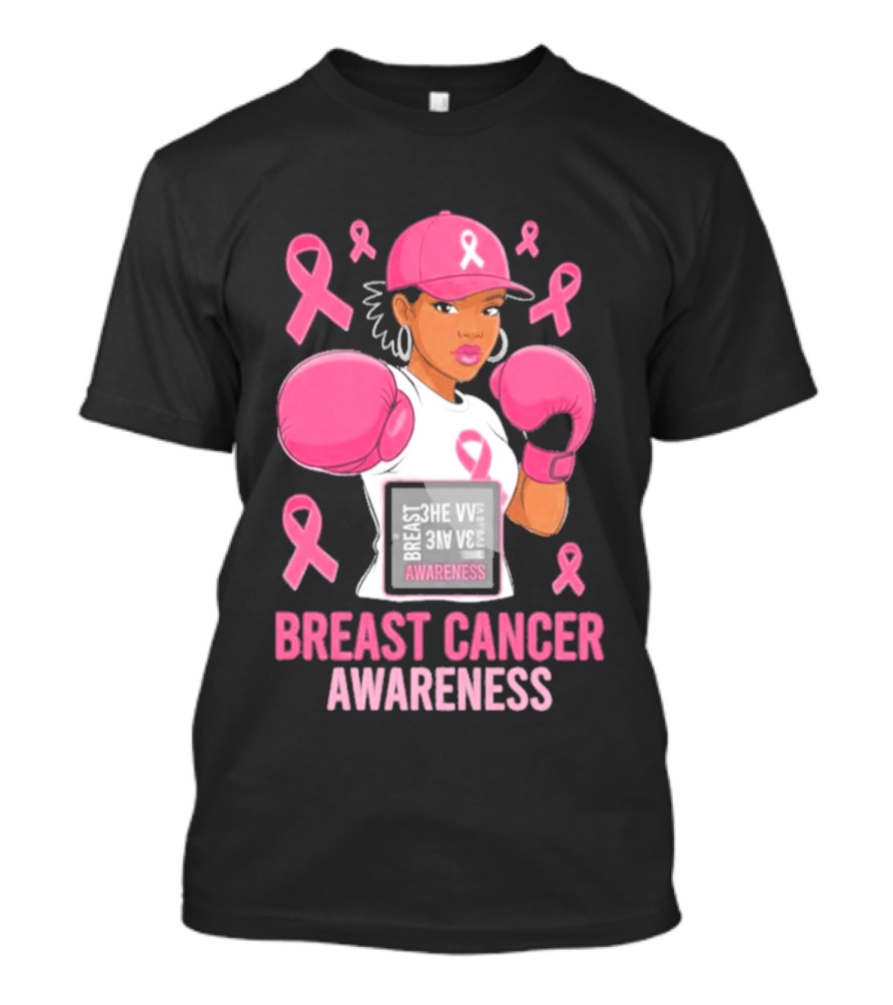 Breast Cancer Awareness Pink Boxing Fighter Empowerment T-Shirt