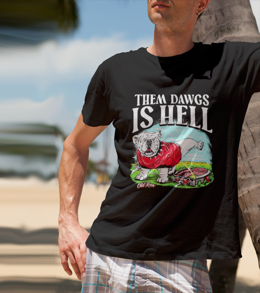 Them Dawgs Is Hell Georgia Bulldogs Football Stadium Scene T-Shirt