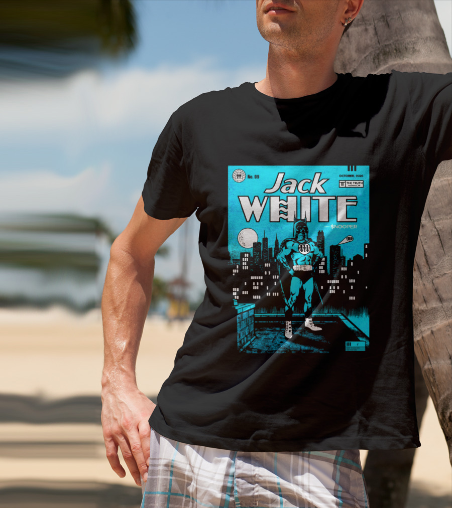 Jack White With Snooper Nashville TN 2026 Night 1 Live At The Truth October 9 Superhero Cityscape T-Shirt