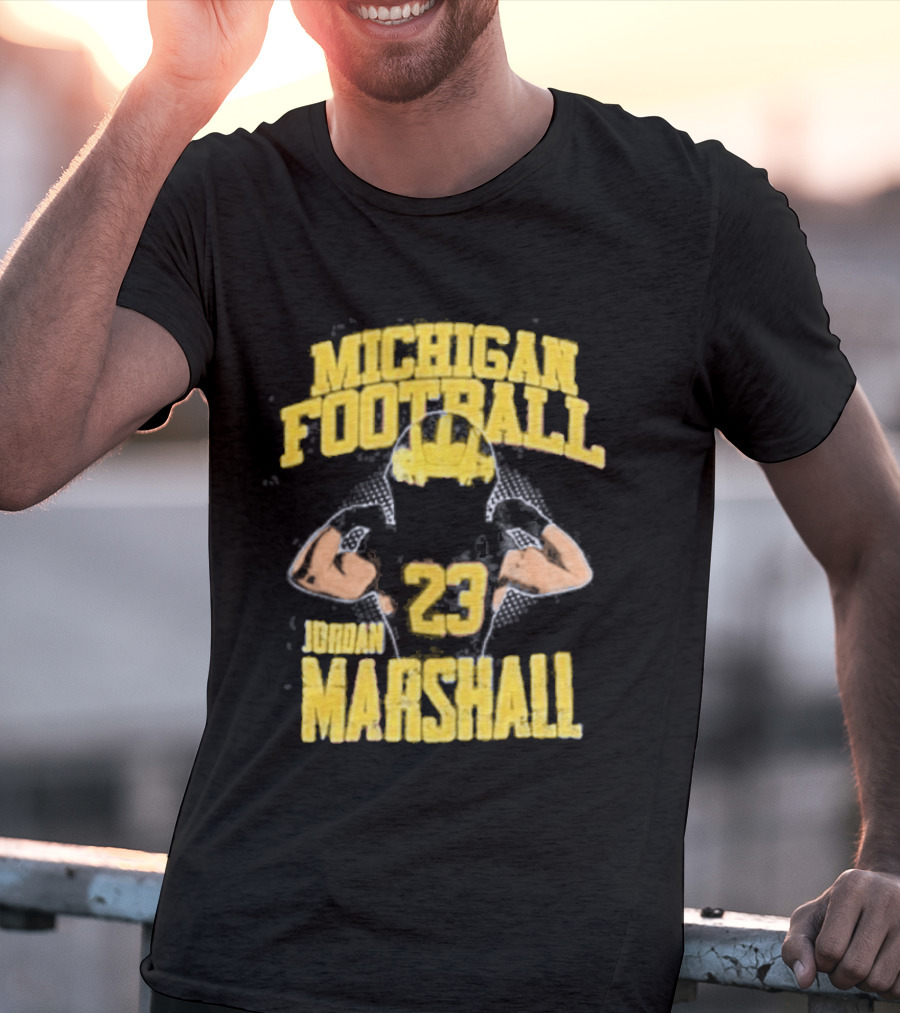 Jordan Marshall 23 Michigan Football Wolverines NIL Player T-Shirt