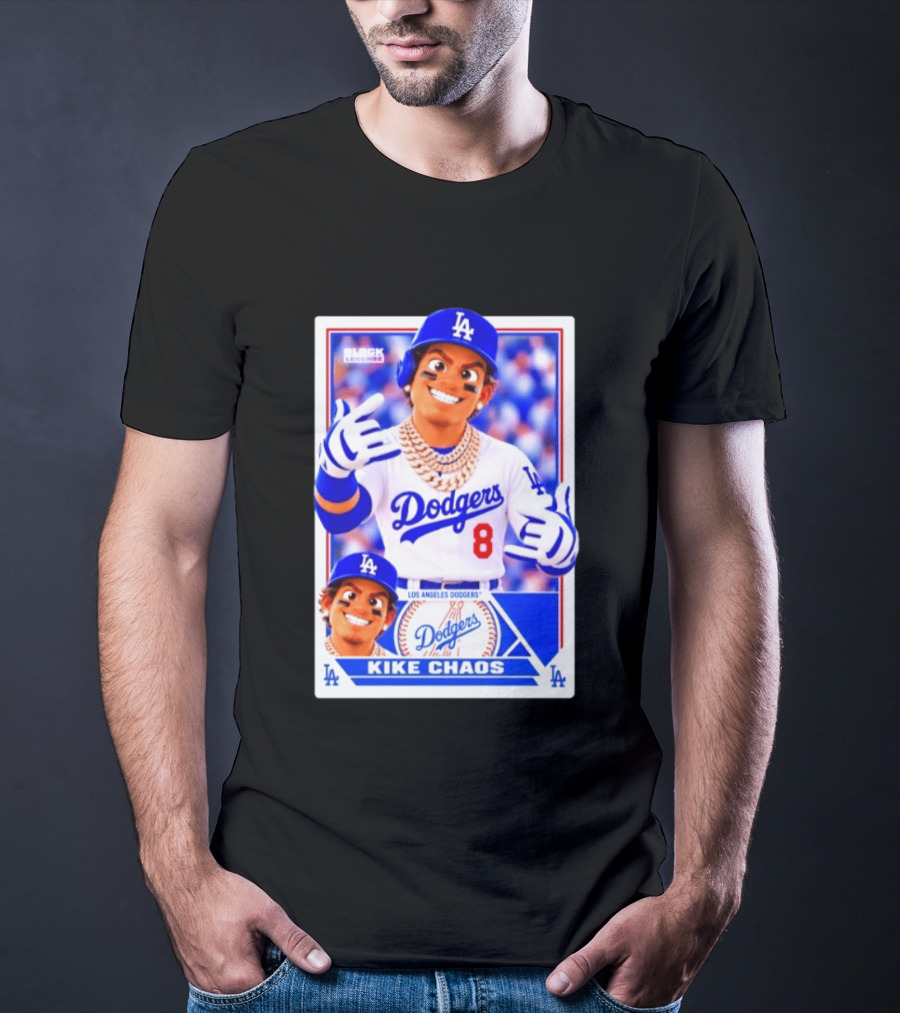Kike Chaos Los Angeles Dodgers No 8 Block Legendz Baseball Card Dodgers LA T-Shirt