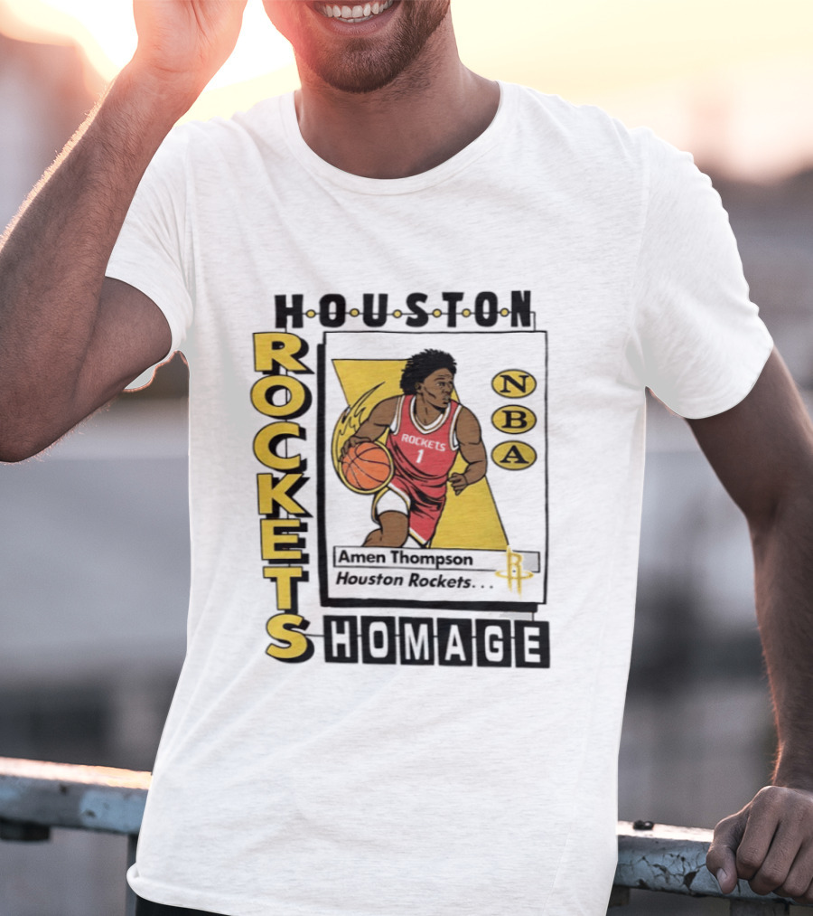 Amen Thompson Houston Rockets NBA Homage Trading Card T-Shirt