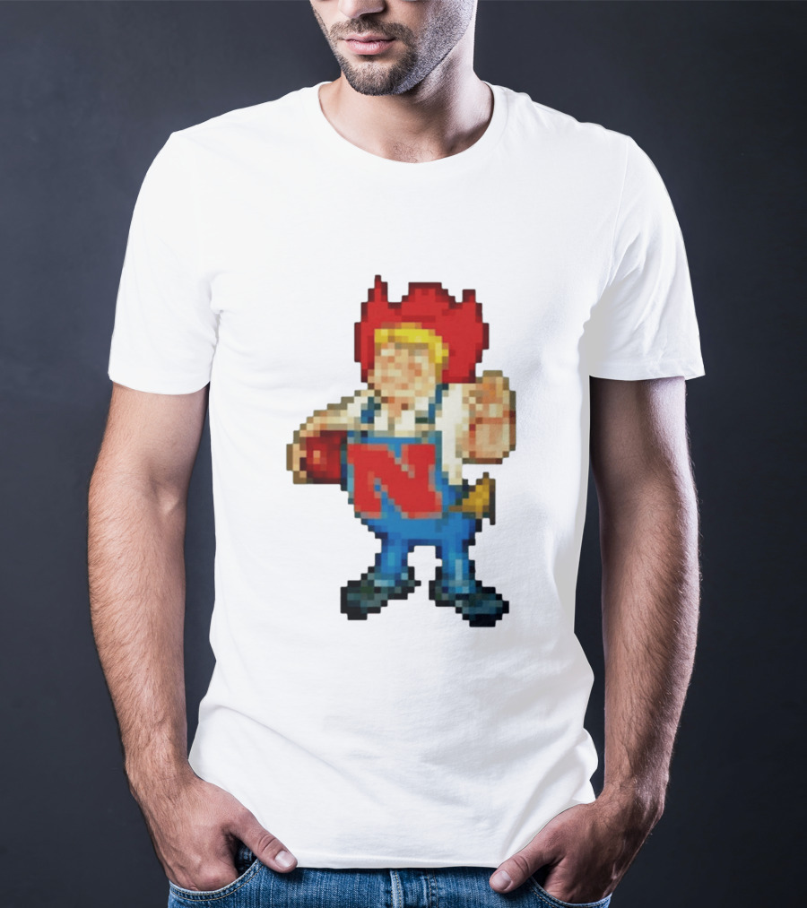 Herbie Husker Nebraska Cornhuskers Pixelated Character With Football T-Shirt