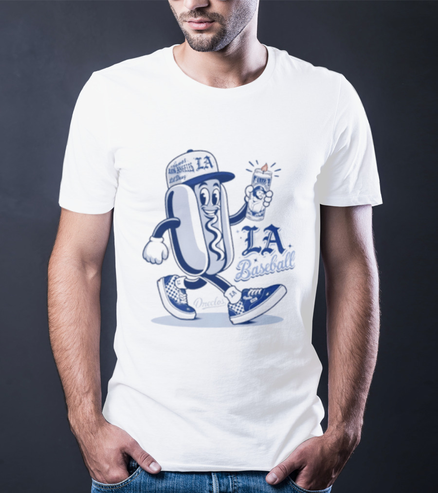 Lil Dawg LA Baseball Somos Los Angeles Dodgers Hot Dog T-Shirt