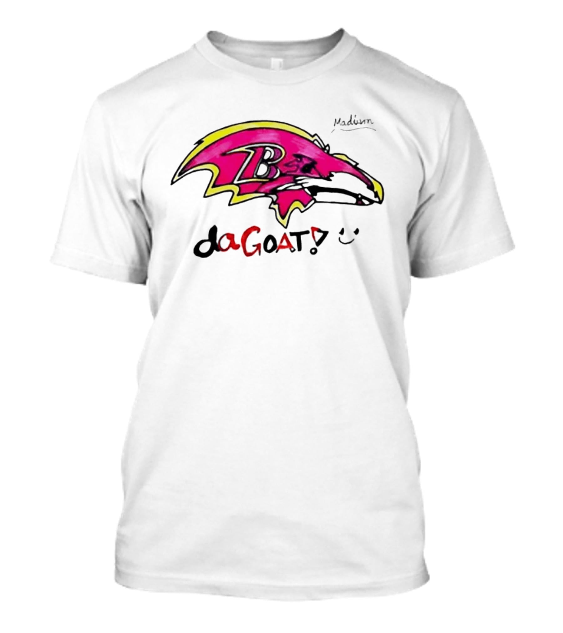 Madison B25 Pink Raven Da GOAT Smiley T-Shirt