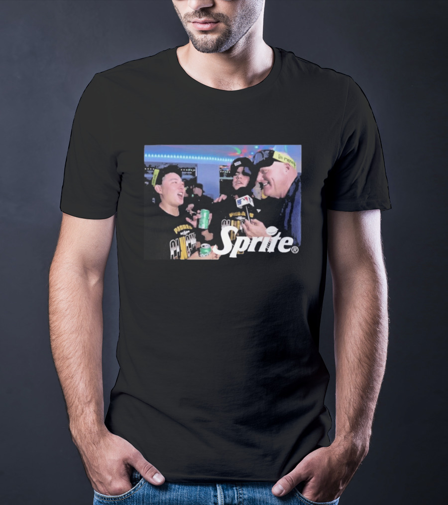 Padres Champions Celebration Adrian Morejón Yuki Matsui Interview Sprite MLB T-Shirt