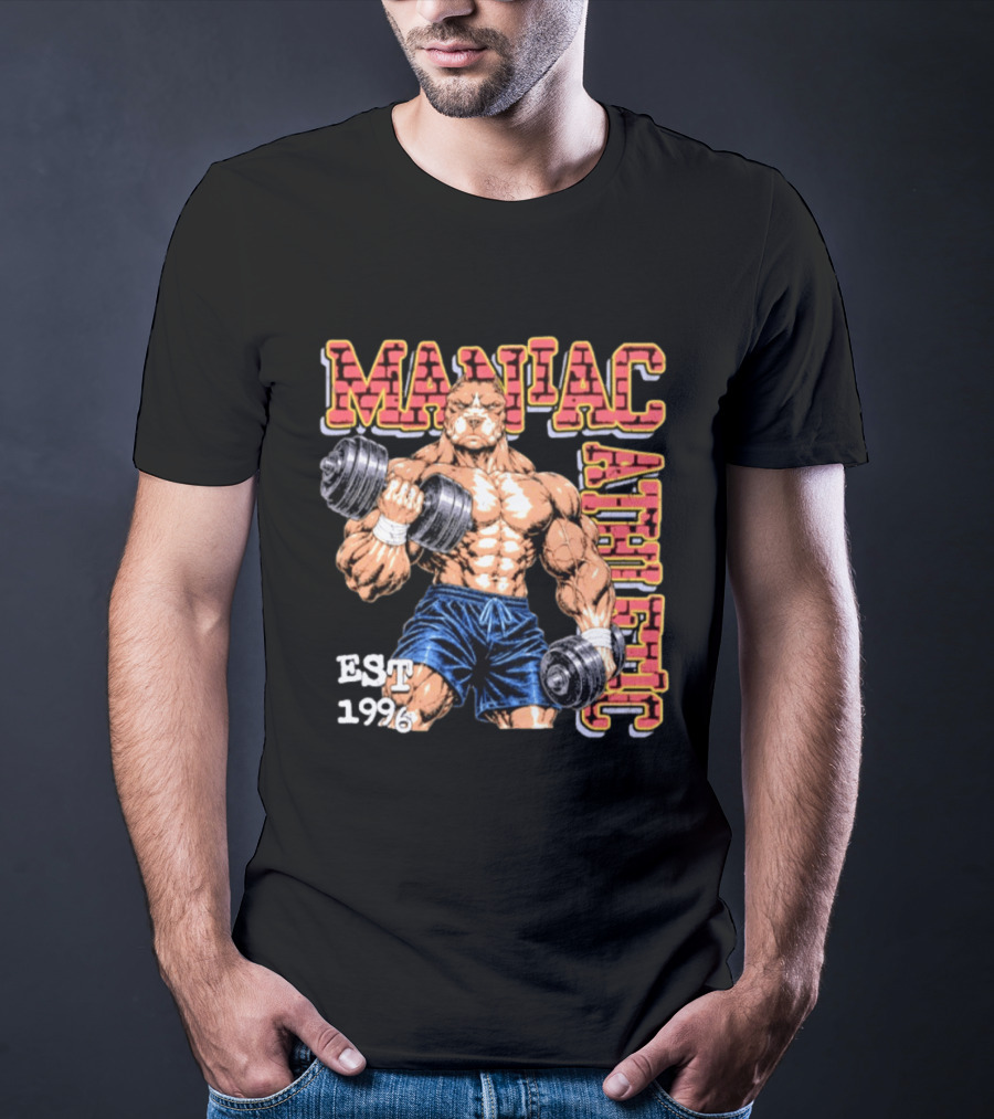 Pitbull Bodybuilder Maniac Athletic Est 1996 T-Shirt