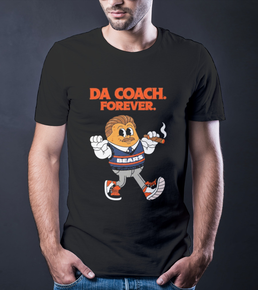 Bears Da Coach Forever Mike Ditka Cartoon Character Cigar T-Shirt