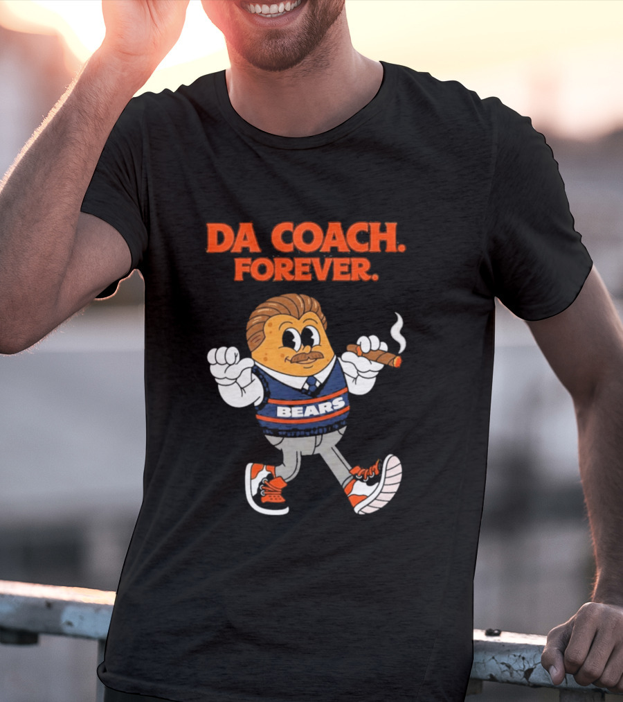 Bears Da Coach Forever Mike Ditka Cartoon Character Cigar T-Shirt