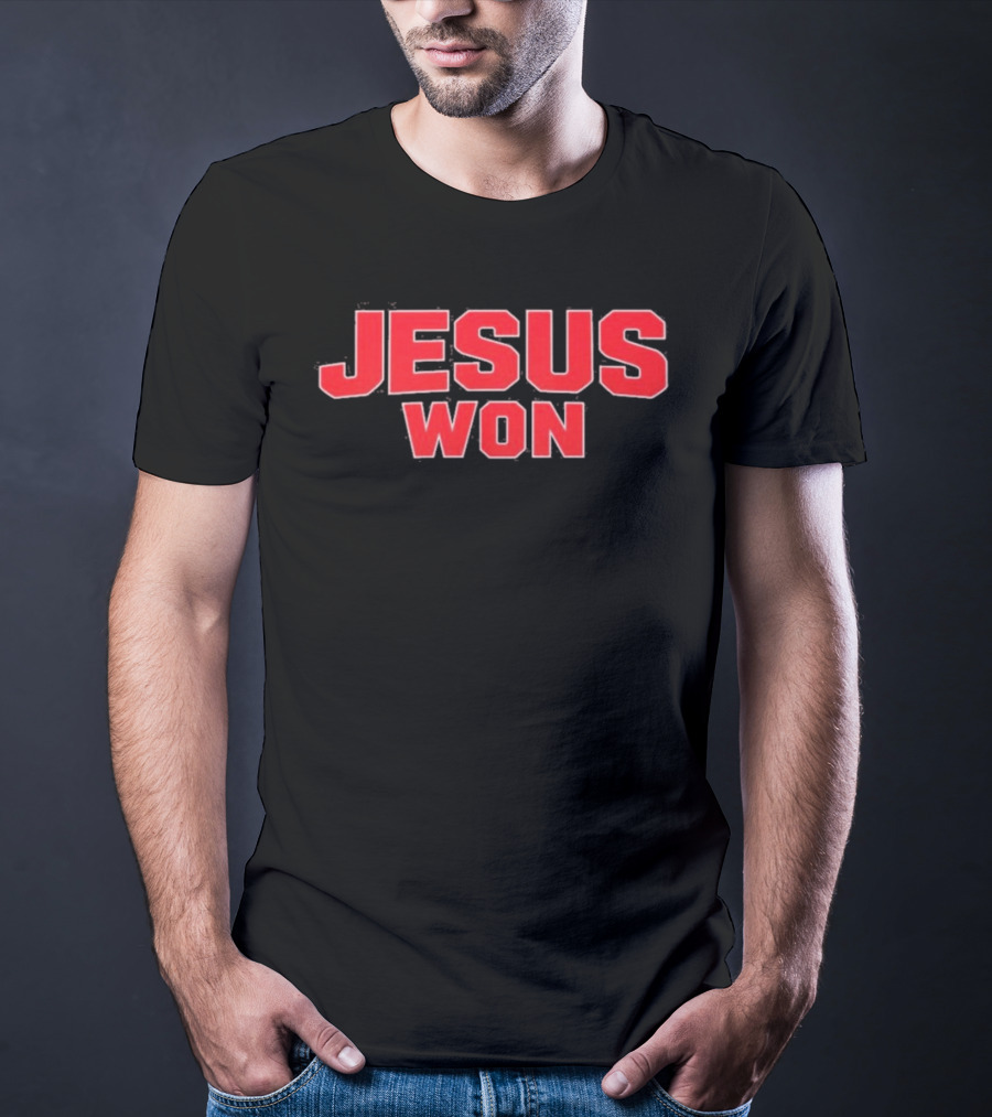 Carson Hinzman Jesus Won Christian Message T-Shirt