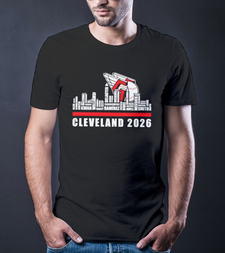 Cleveland Guardians 2026 Skyline Baseball T-Shirt