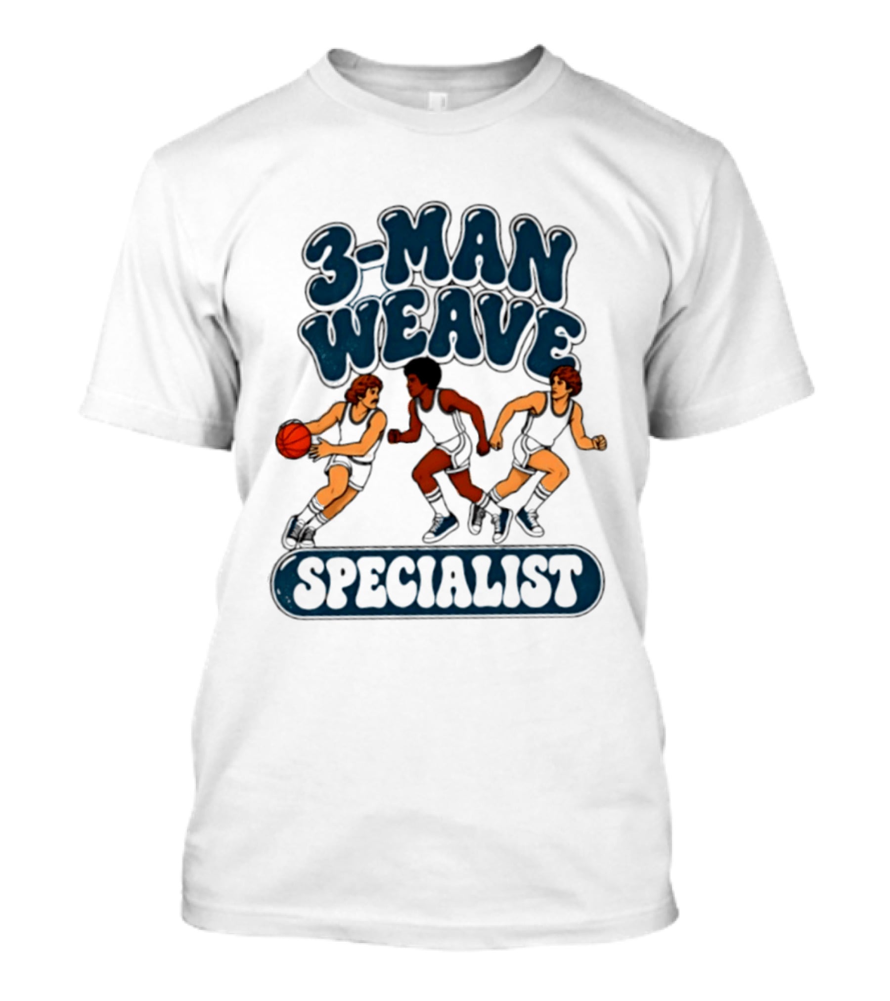 3 Man Weave Specialist Basketball Hoops Team Play T-Shirt