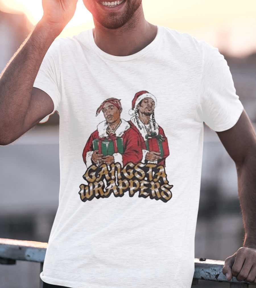 Gangsta Wrappers Christmas Hip Hop Santa T-Shirt