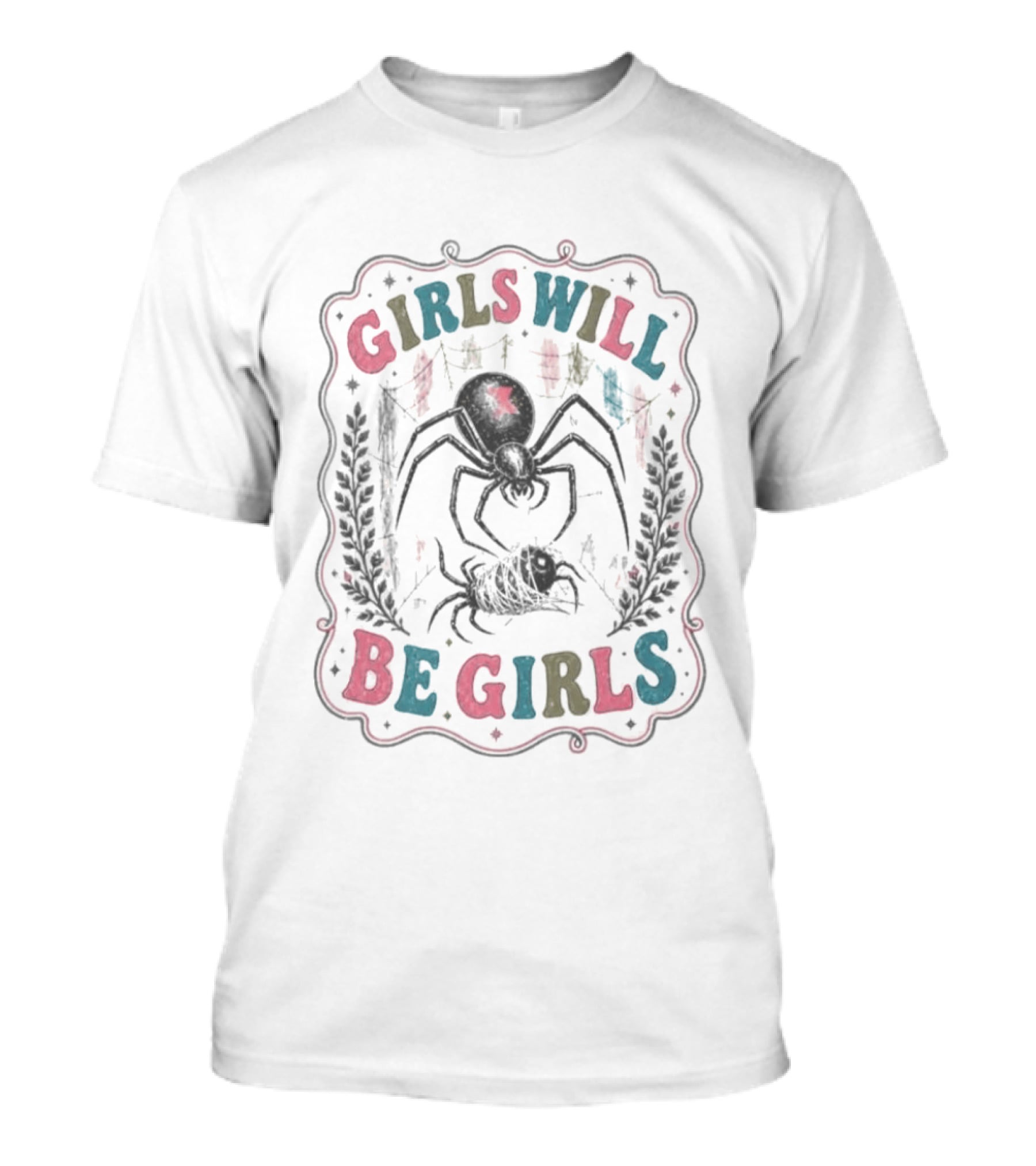 Girls Will Be Girls Spider Black Widow T-Shirt
