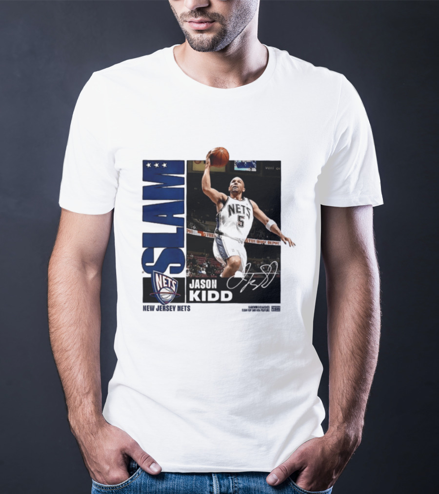 Jason Kidd SLAM New Jersey Nets Five Time First Team All NBA T-Shirt