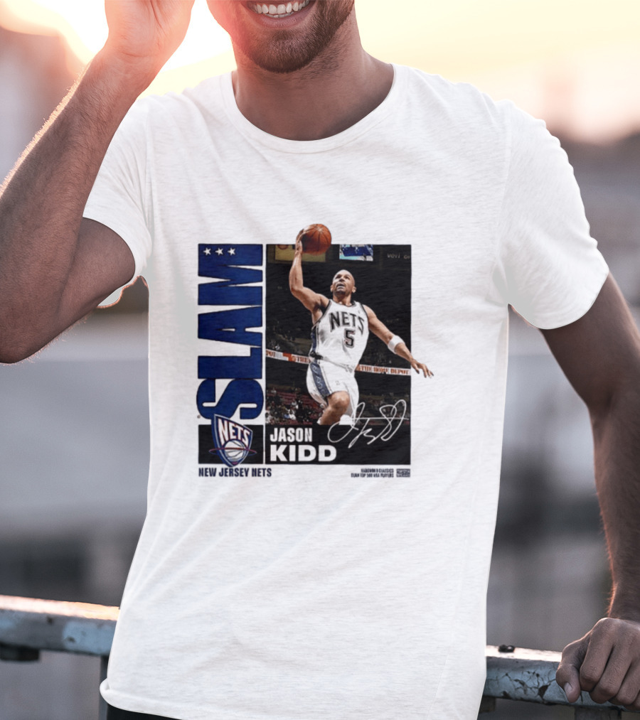 Jason Kidd SLAM New Jersey Nets Five Time First Team All NBA T-Shirt