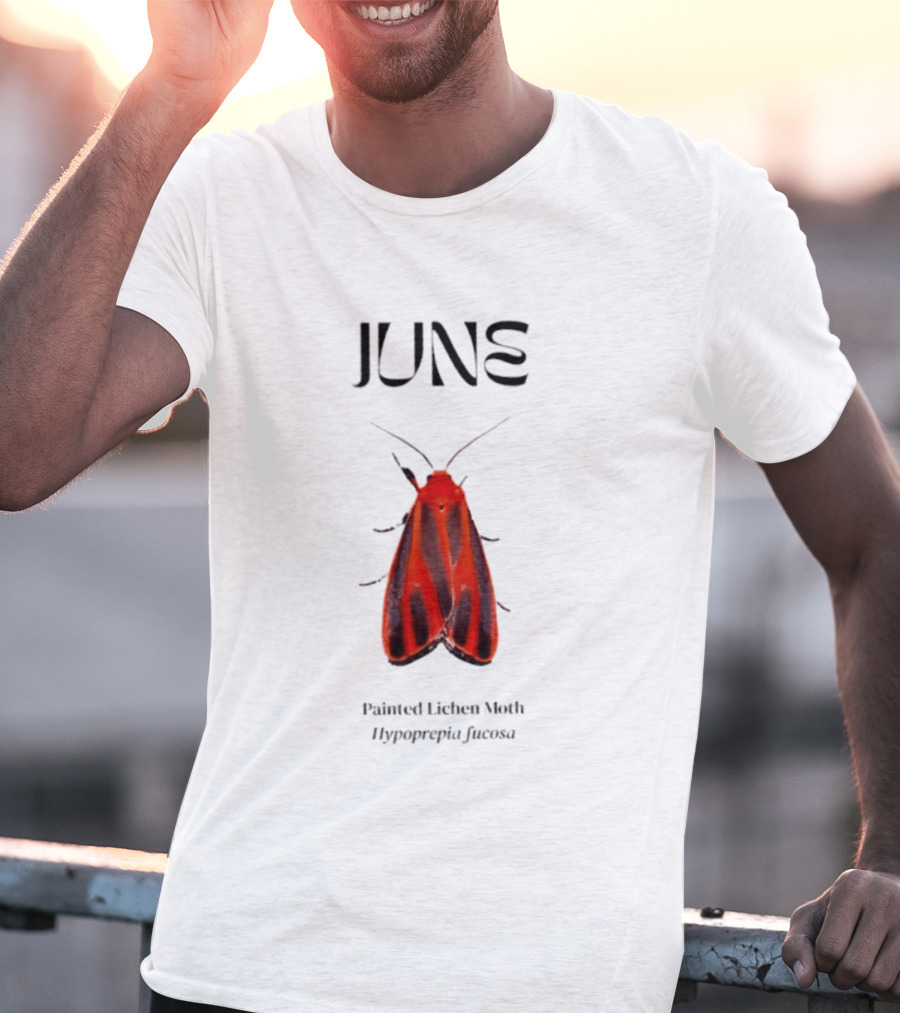 June Hypoprepia Fucosa Painted Lichen Moth T-Shirt