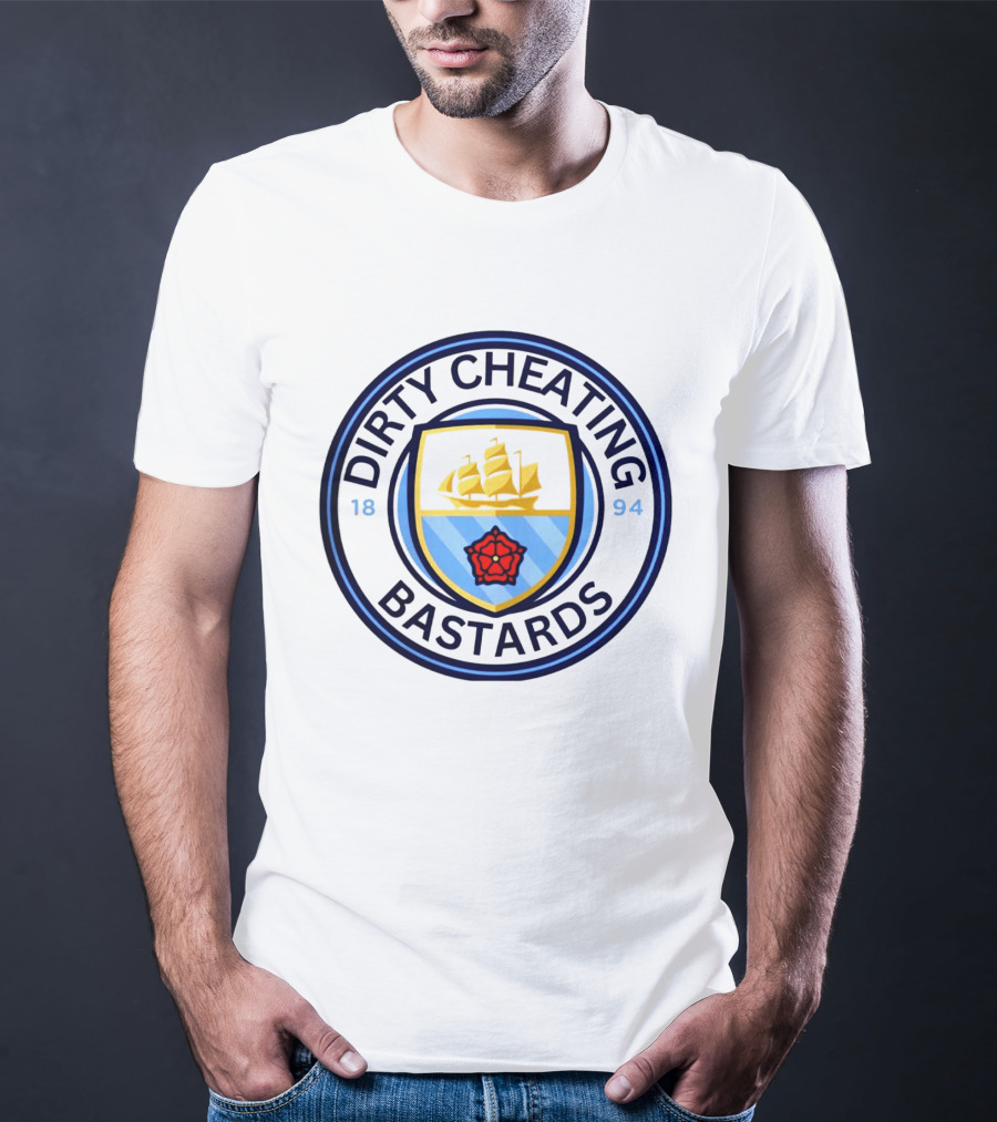Mancheater City Dirty Cheating Bastards Parody Logo 1894 T-Shirt