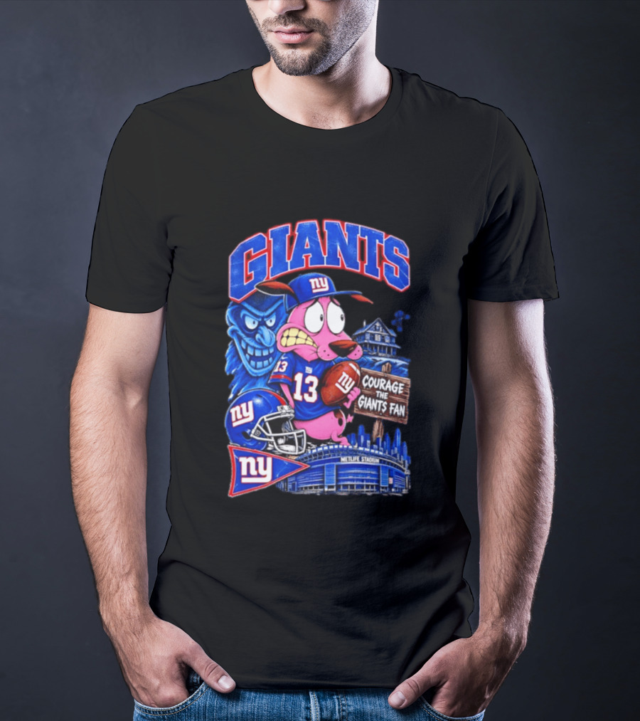 Courage The Cowardly Dog NY Giants Fan 13 Metlife Stadium T-Shirt