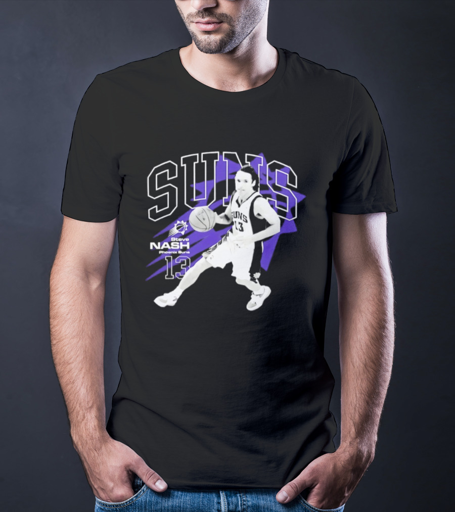 Phoenix Suns Steve Nash Number 13 Hardwood Classic Basketball Player T-Shirt