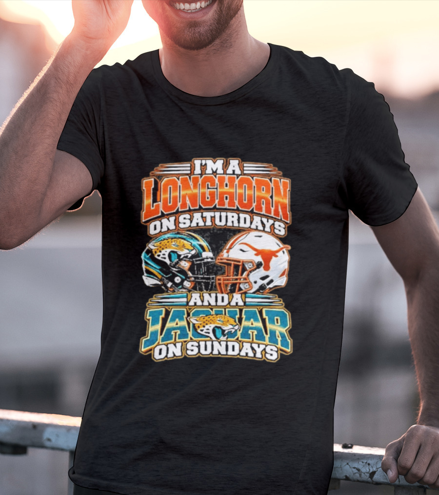 I'm A Longhorn On Saturdays Jaguar On Sundays Football Helmets T-Shirt